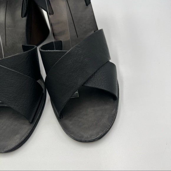 Dolce Vita Womens Size 9 Athena Black Leather Chunky Block‎ Heel Sandals Heels - Picture 5 of 14